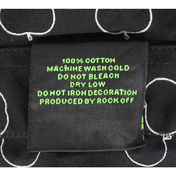 Beatles Men's Drum and Apples Casual Button Down Shirt Black/White Sz Small - Picture 6 of 8